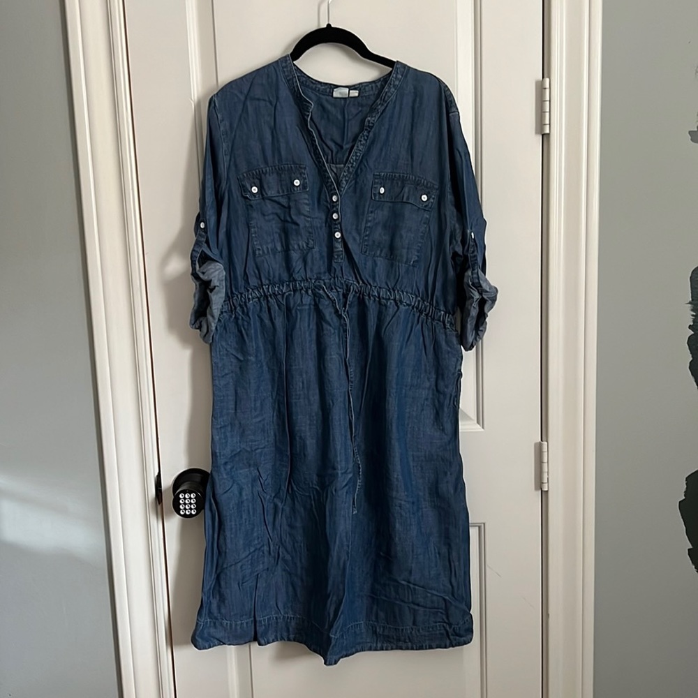 Gap Maternity denim dress with tab sleeves